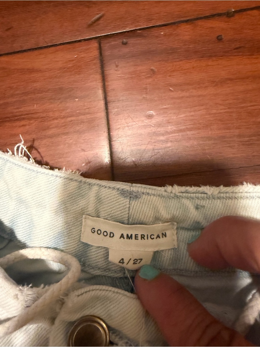 Good American Light Blue Frayed Waist Jeans - Picture 4 of 11